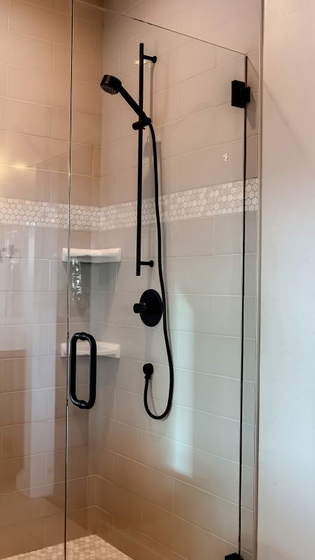 Minimalist Shower with Black Frame